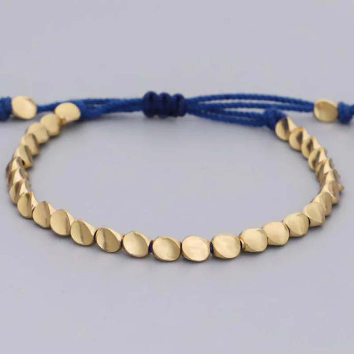 BWOOOH 3 PCS Tibetan Copper Beads Healing Protection Luck Bracelet Set