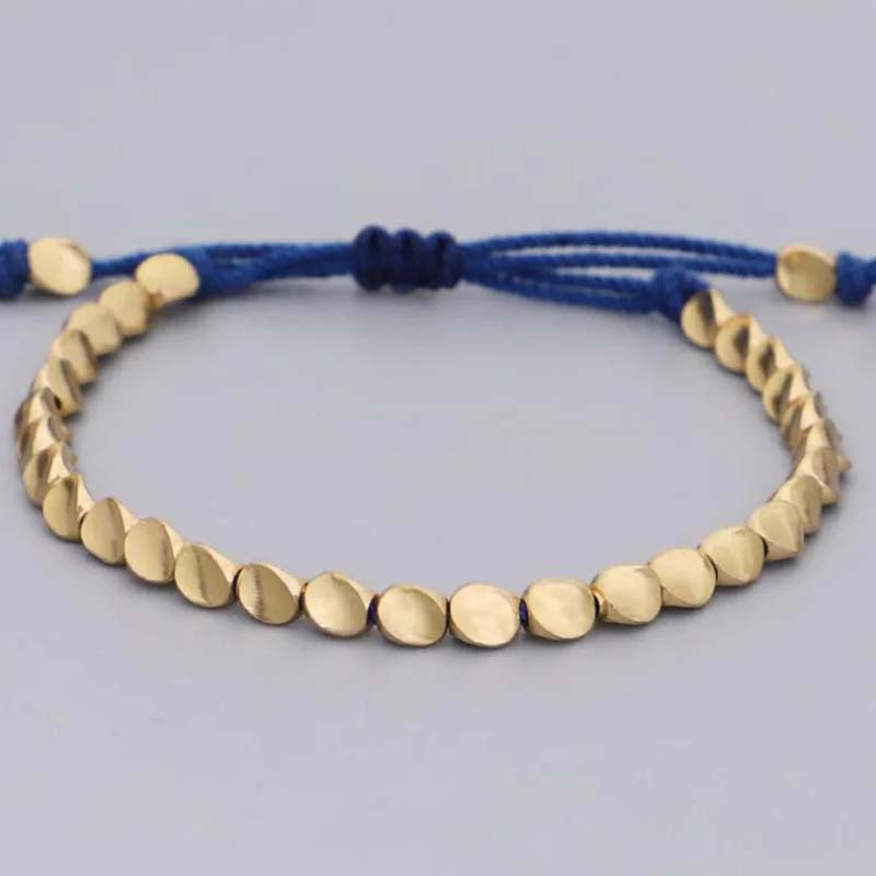 BWOOOH 3 PCS Tibetan Copper Beads Healing Protection Luck Bracelet Set