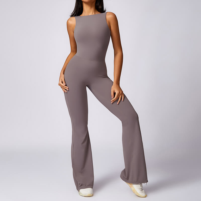 BWOOOH printed yoga pants - Women Casual Sleeveless Jumpsuit Flare P