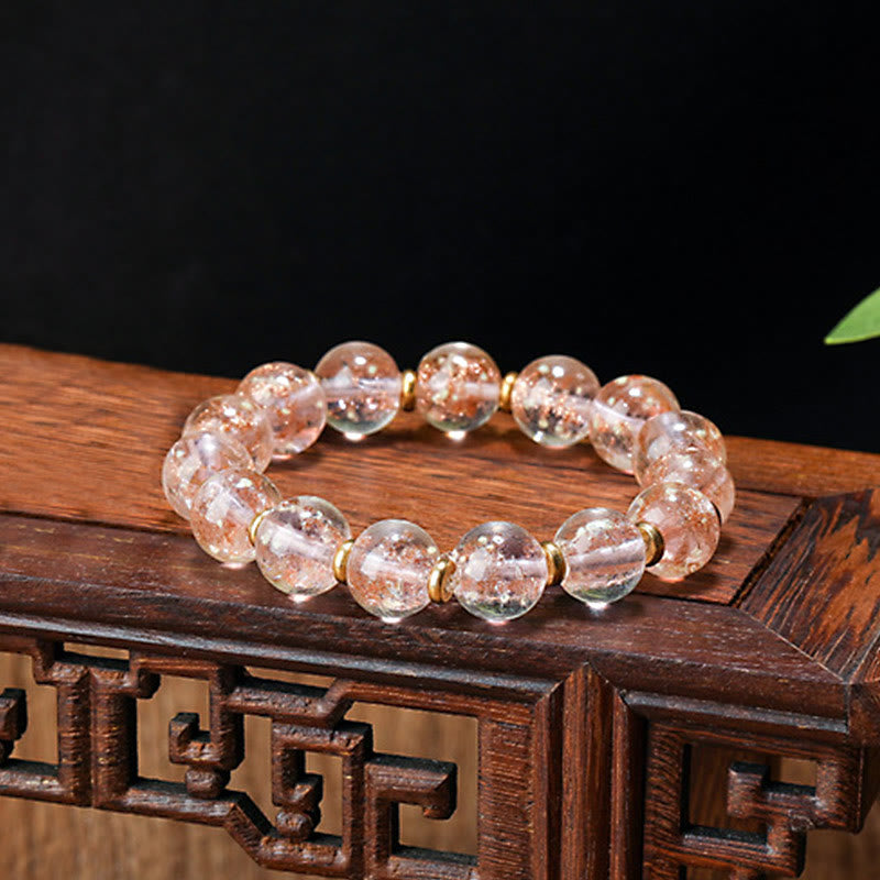 BWOOOH Gold Swallowing Beast Family Charm Luminous Fluorescent Liuli Glass Bead Success Bracelet