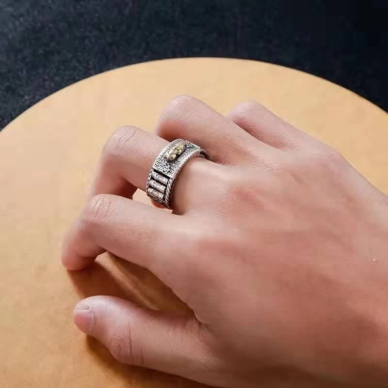 BWOOOH Lucky FengShui PiXiu Wealth Prayer Wheels Couple Ring