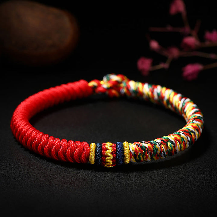 BWOOOH Tibetan Handmade Multicolored Thread King Kong Knot Strength Braid String Bracelet