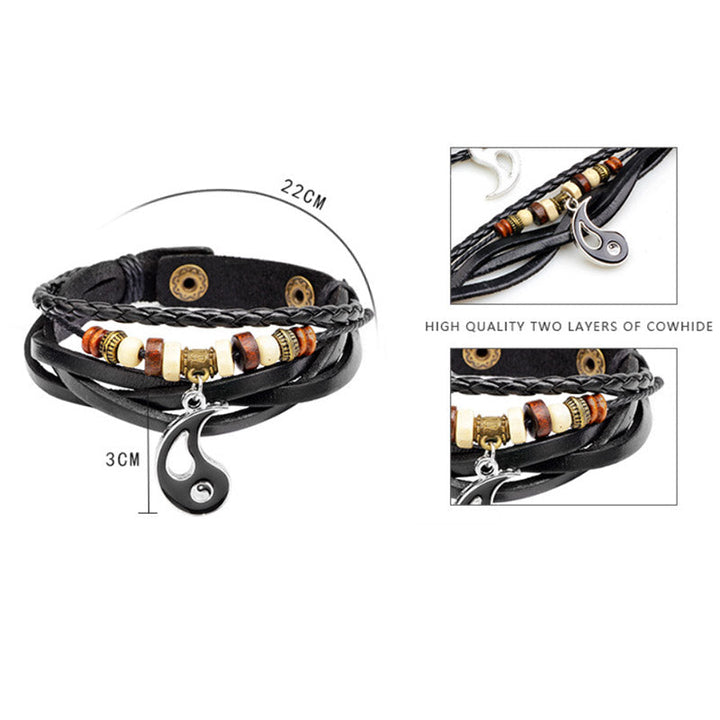 BWOOOH Yin Yang Pendant Couple Balance Bracelet