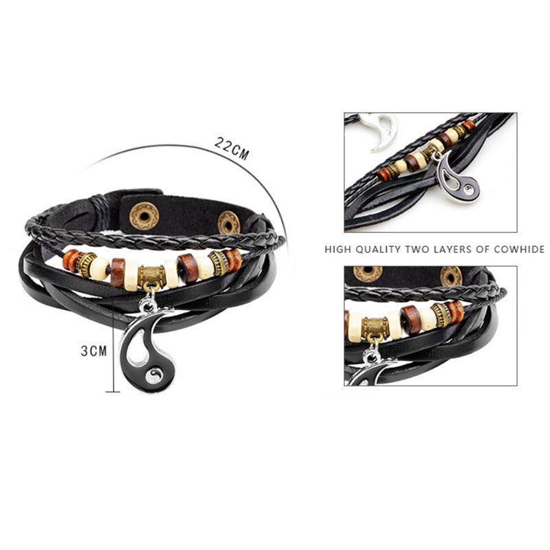 BWOOOH Yin Yang Pendant Couple Balance Bracelet