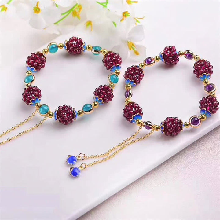 BWOOOH Tibetan Garnet Calm Bracelet