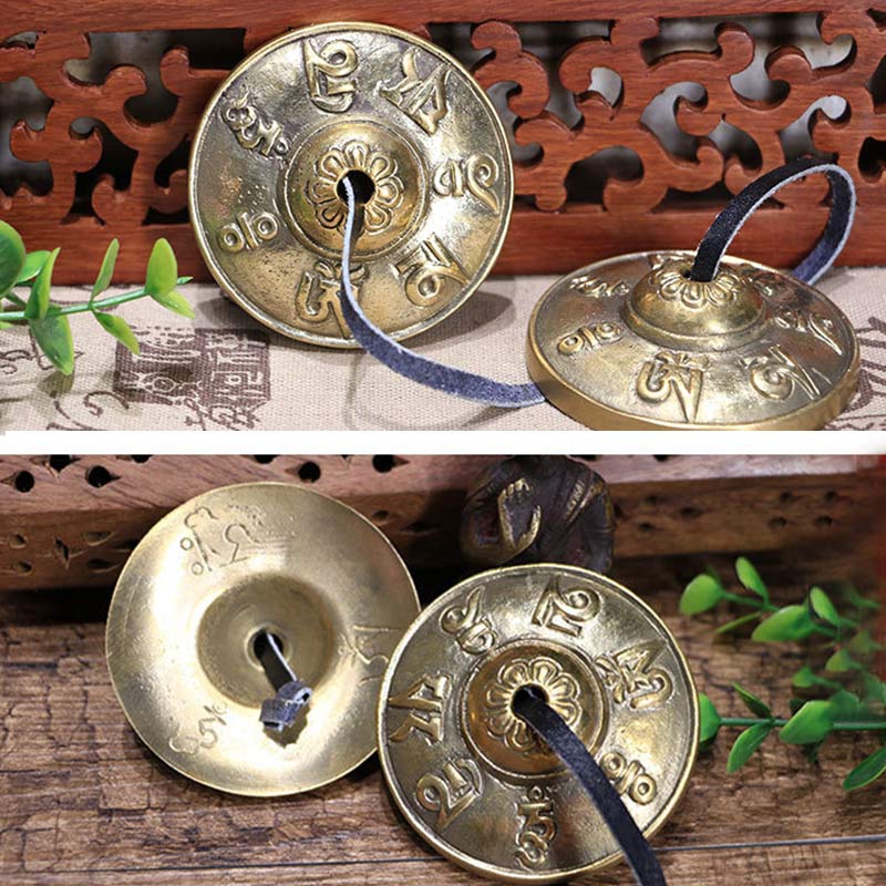 BWOOOH Tibetan Tingsha Bell Six True Words Dragon Copper Balance Decoration With Bag | spiritual healing bracelet