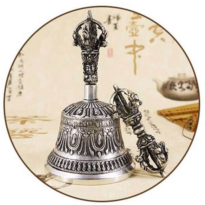 BWOOOH Tibetan Meditation Bell and Vajra Dorje Copper Decoration Set | spiritual healing bracelet