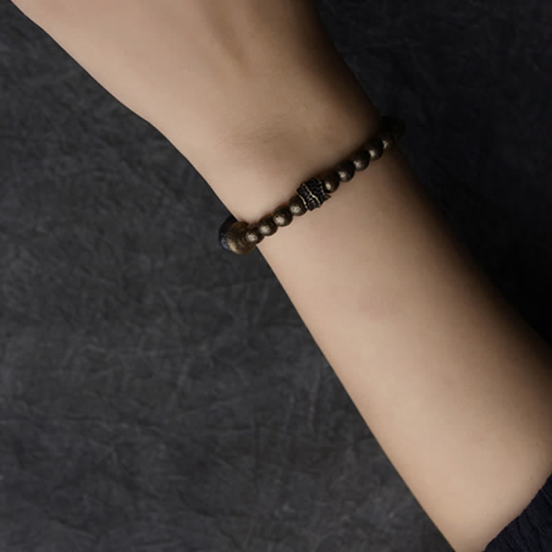 BWOOOH Lava Rock Stone Copper Balance Cuff Bracelet Bangle