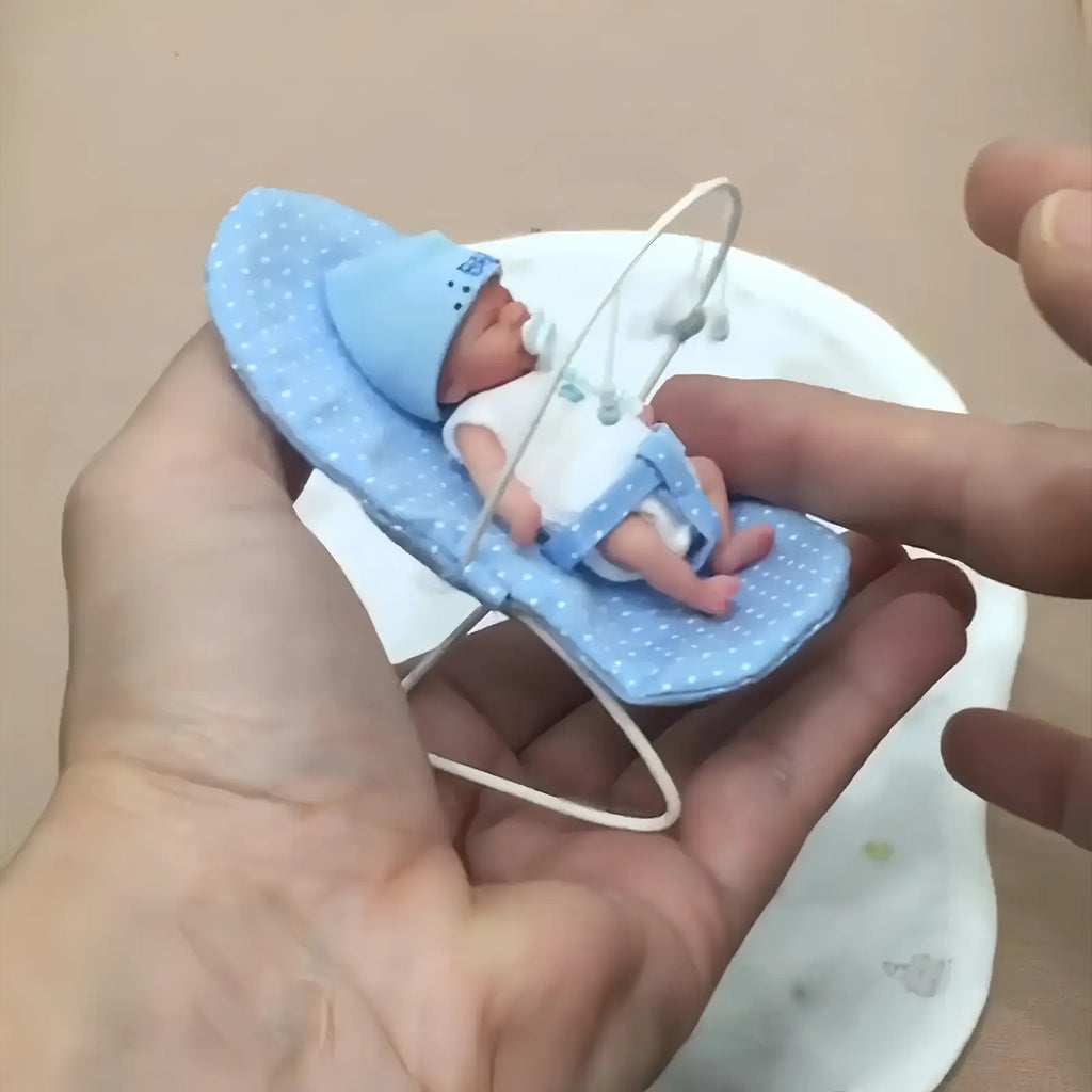 Newborn Sleeping 3 Inches Flexible Solid Platinum Liquid Full Silicone Mini Reborn Doll Baby Girl