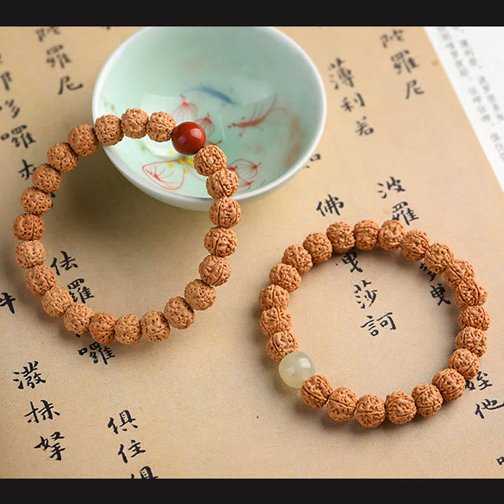 BWOOOH Tibet Rudraksha Bodhi Seed Wealth Auspiciousness Bracelet | spiritual healing bracelet