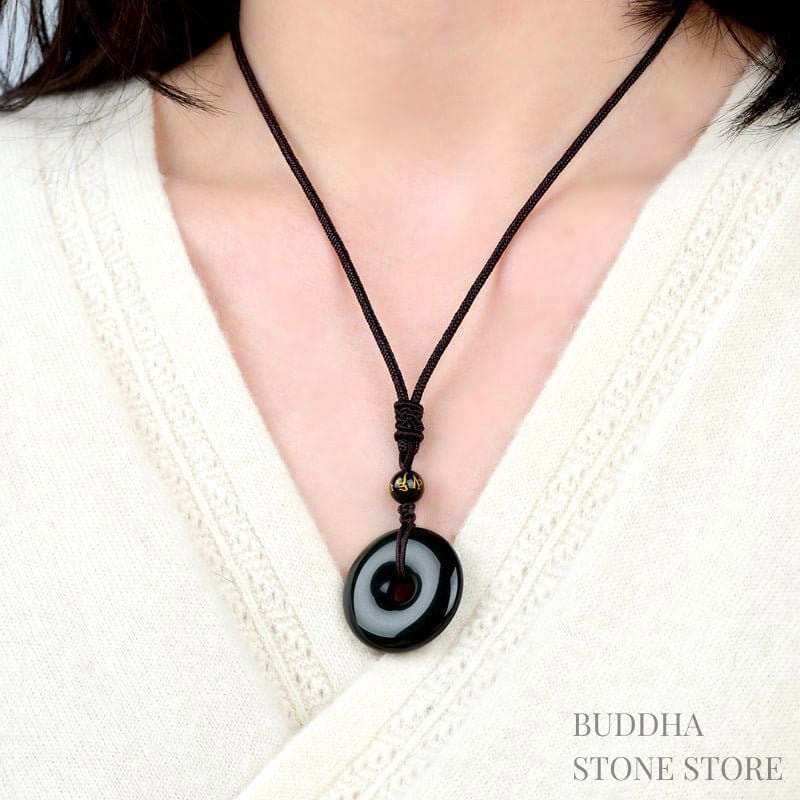 BWOOOH Tibetan Obsidian Protection Necklace