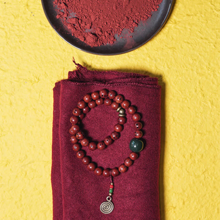 BWOOOH Bodhi Seed Cyan Jade Copper Peace Luck Bracelet
