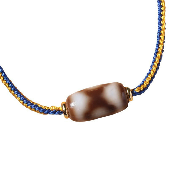 BWOOOH Tibetan Three-eyed Dzi Bead Luck Happiness Bracelet