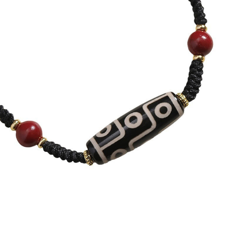 BWOOOH Handcrafted Tibetan Nine-eye Dzi Bead Protection Bracelet