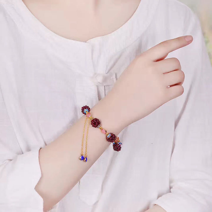 BWOOOH Tibetan Garnet Calm Bracelet