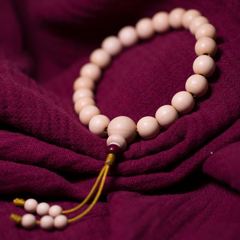 BWOOOH Natural Abelia Biflora Wood Blessing Wrist Mala