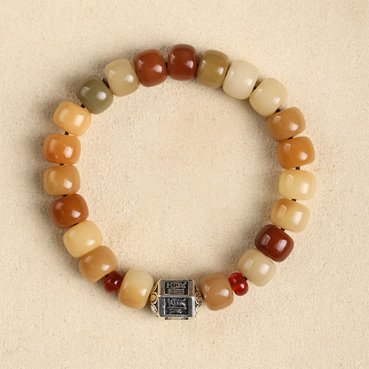 BWOOOH Natural Bodhi Seed The Lord of the Corpse Forest Om Mani Padme Hum Wisdom Bracelet