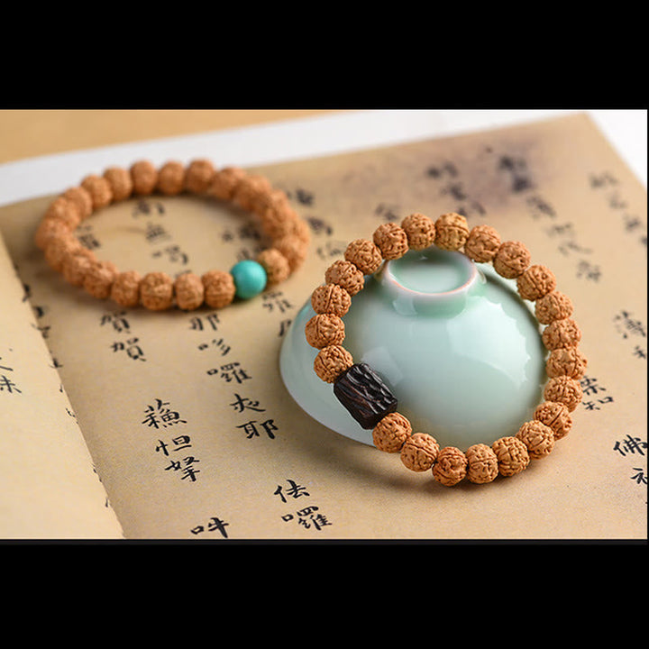 BWOOOH Tibet Rudraksha Bodhi Seed Wealth Auspiciousness Bracelet | spiritual healing bracelet