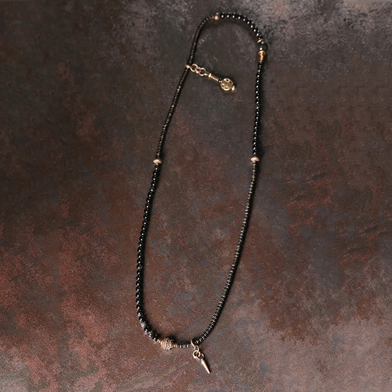 BWOOOH Rainbow Obsidian Ebony Wood Copper Positive Multilayer Bracelet | spiritual healing bracelet