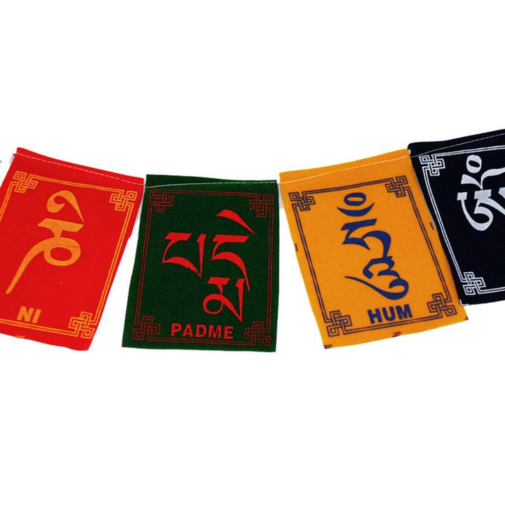 BWOOOH Tibetan Blessing Windhorse Om Mani Padme Hum Outdoor Car Prayer Flag Decoration | spiritual healing bracelet