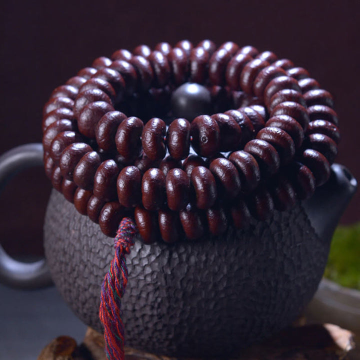 BWOOOH Natural Tibet 108 Mala Beads Purple Bodhi Seed Wealth Bracelet