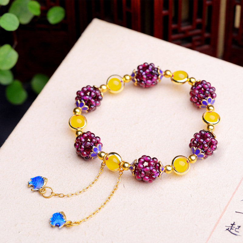 BWOOOH Tibetan Garnet Calm Bracelet