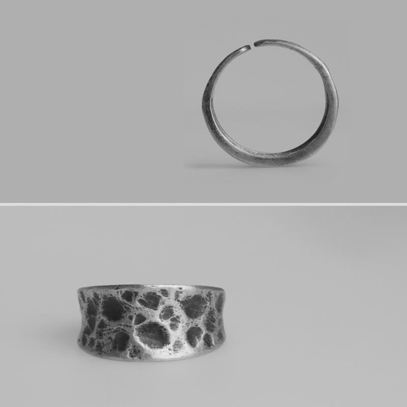 BWOOOH 925 Sterling Silver Bump Texture Design Protection Ring