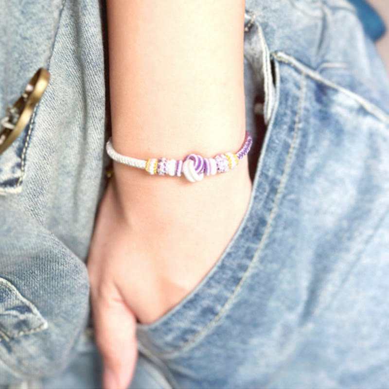 BWOOOH Two-Color Rope Handcrafted Eight Thread Peace Knot Luck Connection Bracelet  -  Thread Tibetan bracelet for spiritual...
