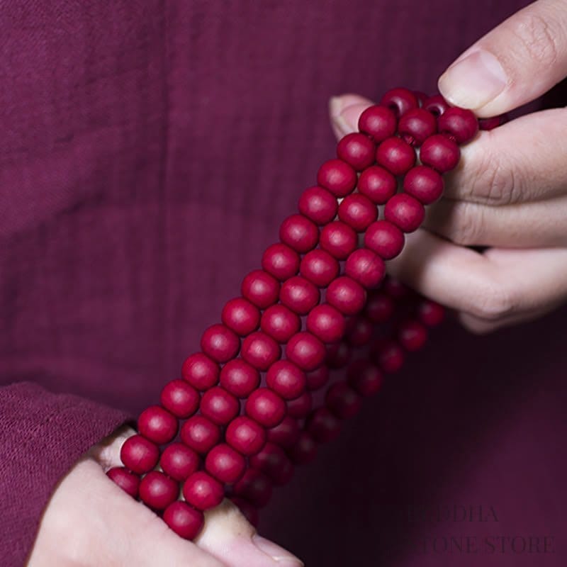 BWOOOH 108 Mala Beads Natural Abelia Biflora Wood Protection Bracelet