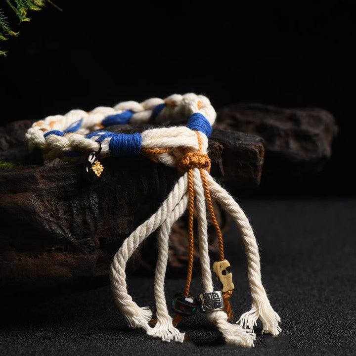 BWOOOH Tibet Zakiram Goddess of Wealth Thangka Handmade Luck Bracelet | spiritual healing bracelet