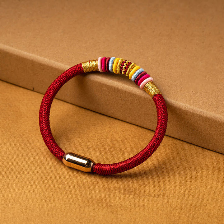 BWOOOH Tibetan Handmade King Kong Knot Protection Magnetic Buckle Braided Bracelet  -  natural stone Tibetan bracelet for sp...