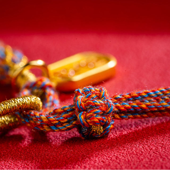 BWOOOH Handmade Multicolored Tibetan Om Mani Padme Hum Ruyi Auspicious Charm Braided Bracelet