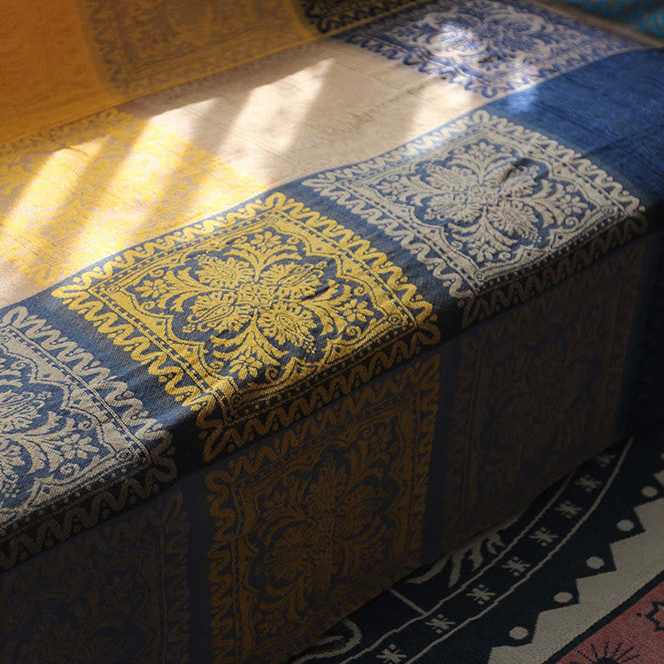 BWOOOH Tibetan Colorful Flower Pattern Hand-Dyed Cozy Bla