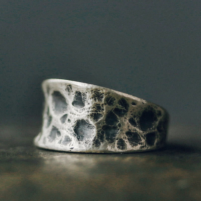 BWOOOH 925 Sterling Silver Bump Texture Design Protection Ring — Sterling Silver crystal healing bracelet for spiritual he...