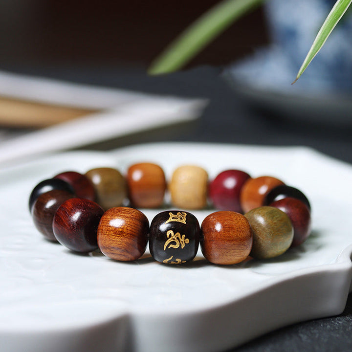 BWOOOH Tibet Various Wood Om Mani Padme Hum Purity Bracelet