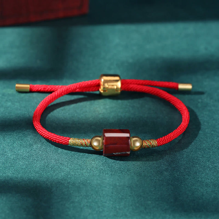 BWOOOH Tibet Handmade Green Aventurine Red Stone Malachite Luck Protection Braided Rope Bracelet  -  Green Aventurine Tibeta...