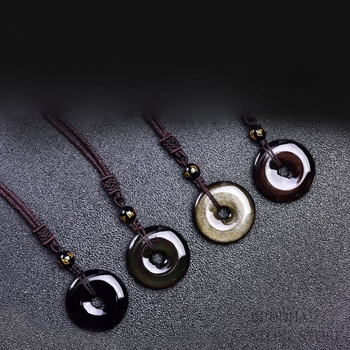 BWOOOH Tibetan Obsidian Protection Necklace