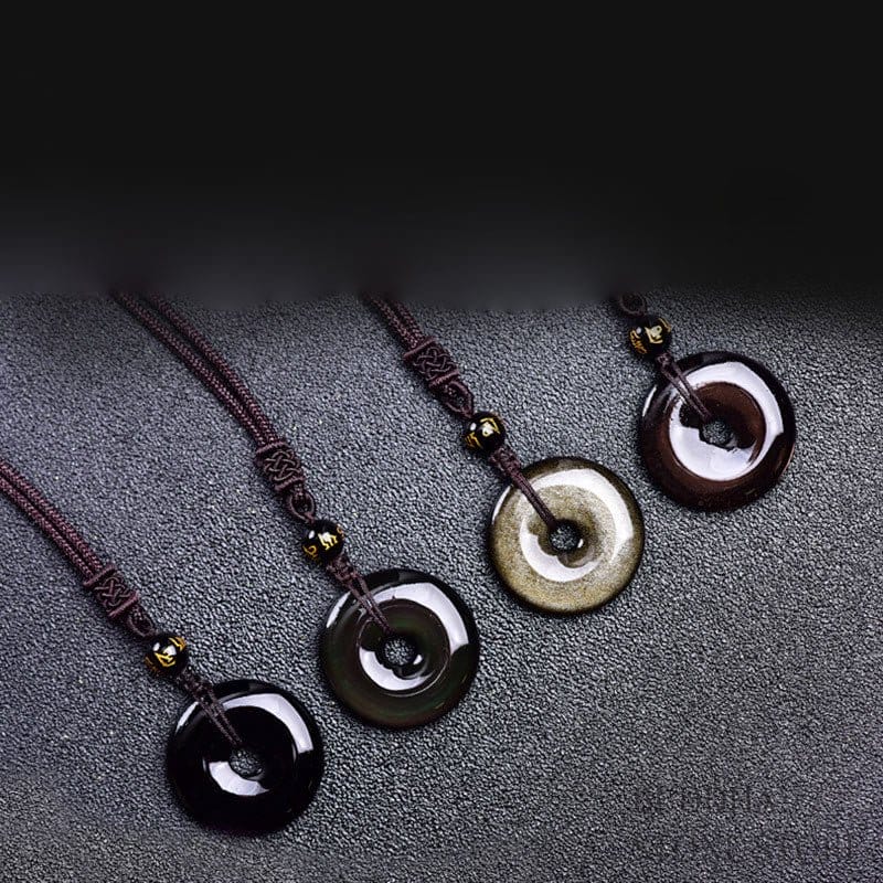 BWOOOH Tibetan Obsidian Protection Necklace