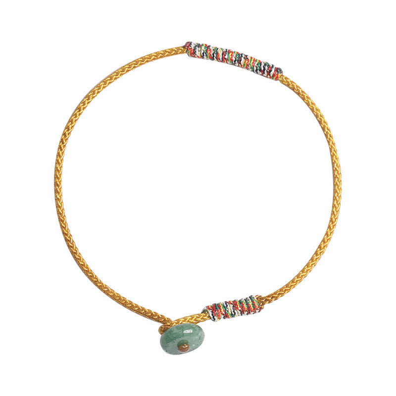 BWOOOH Tibetan Handmade Green Aventurine Luck Protection Braided Rope Bracelet