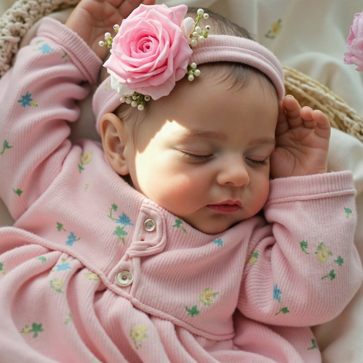 [Heartbeat & Sound] 20" Lifelike Poseable Newborn Dolls Kids Play Gift Reborn Baby Doll Girl Sinou