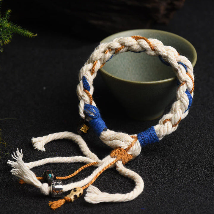 BWOOOH Tibet Zakiram Goddess of Wealth Thangka Handmade Luck Bracelet | spiritual healing bracelet