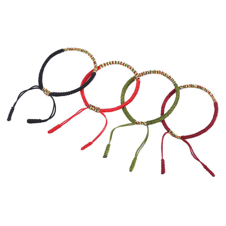 BWOOOH Tibetan Handmade Multicolor King Kong Knot Luck Strength Braided Bracelet  -  natural stone Tibetan bracelet for spir...