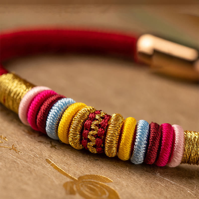 BWOOOH Tibetan Handmade King Kong Knot Protection Magnetic Buckle Braided Bracelet  -  natural stone Tibetan bracelet for sp...