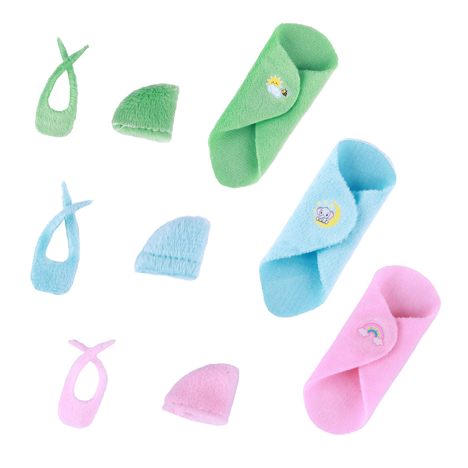 Realistic Mini Colorful 9-Pieces Reborn Baby Swaddle Clothing Accessories