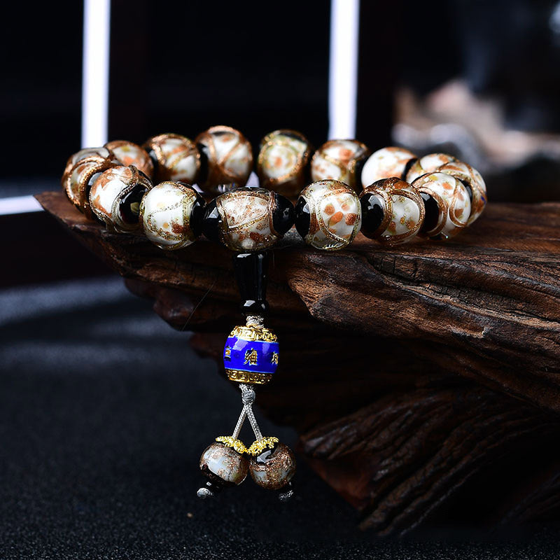 BWOOOH Tibetan Dragon Vein Agate Healing Bracelet  -  Dragon Tibetan bracelet for spiritual healing and mindful living