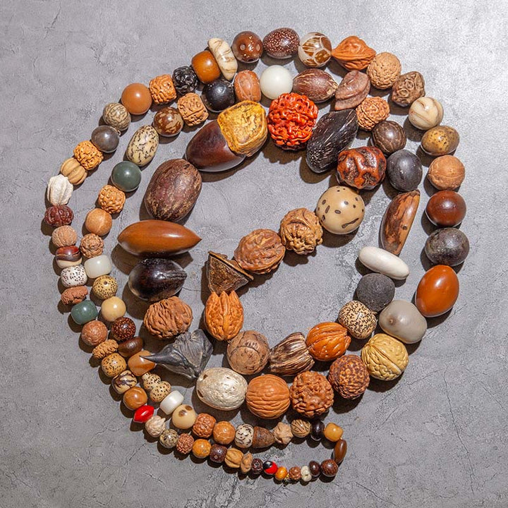 BWOOOH 108 Mala Beads Bodhi Seed Luck Wealth Bracelet Wrist Mala