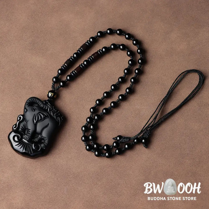 BWOOOH Black Obsidian Elephant protection necklace/keychain - View 11