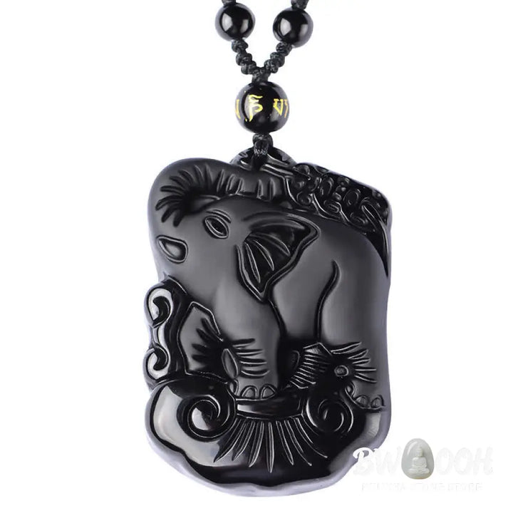 BWOOOH Black Obsidian Elephant protection necklace/keychain - View 12