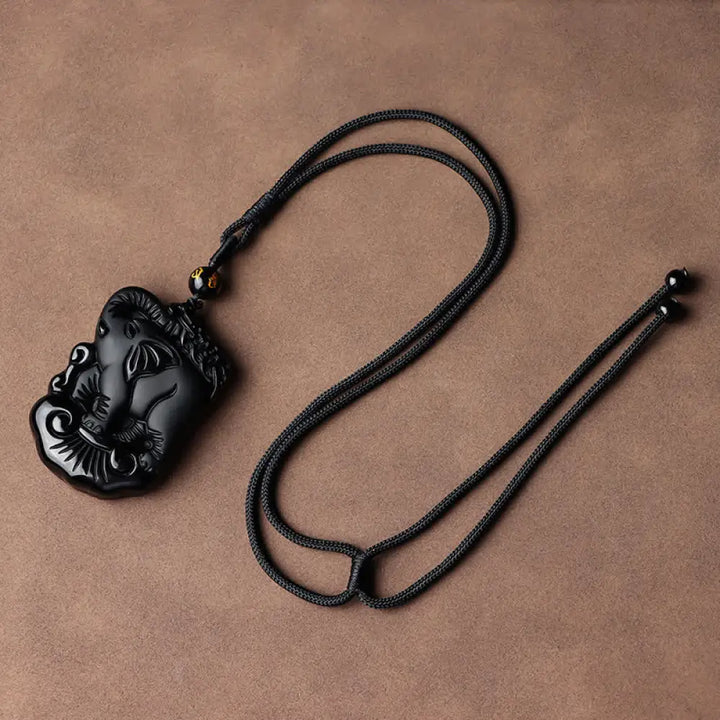 BWOOOH Black Obsidian Elephant protection necklace/keychain - View 13