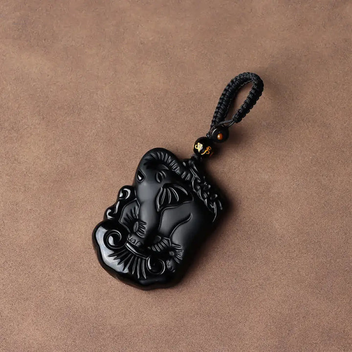BWOOOH Black Obsidian Elephant protection necklace/keychain - View 16